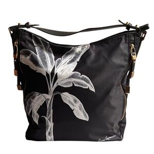 Linnea Szymański Banana Leaf Black & White Hobo Tote Bag *LIKE NEW*